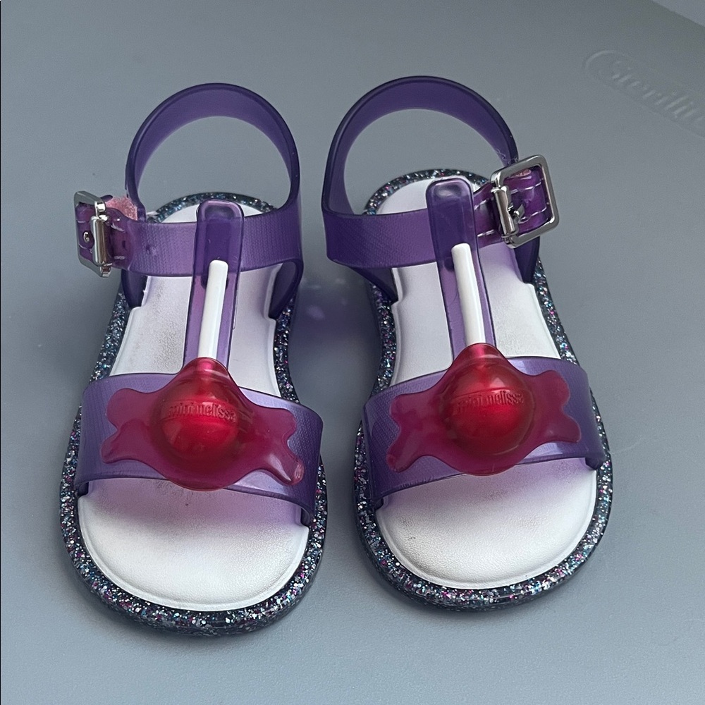 Mini Melissa Purple and Red Kids Sandals
